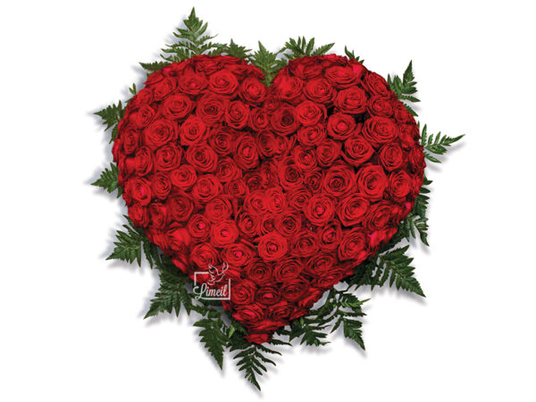 Pompes Funèbres LOIC - Coeur roses rouge