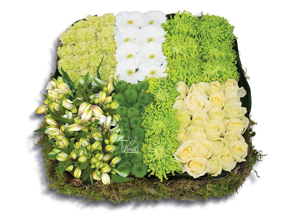Pompes Funèbres - Oreiller en fleurs naturelle n°78 pour hommage défunt