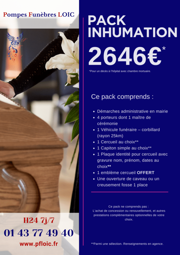 Pack yatou inhumation 2646€ proposé par les pompes funèbres LOIC