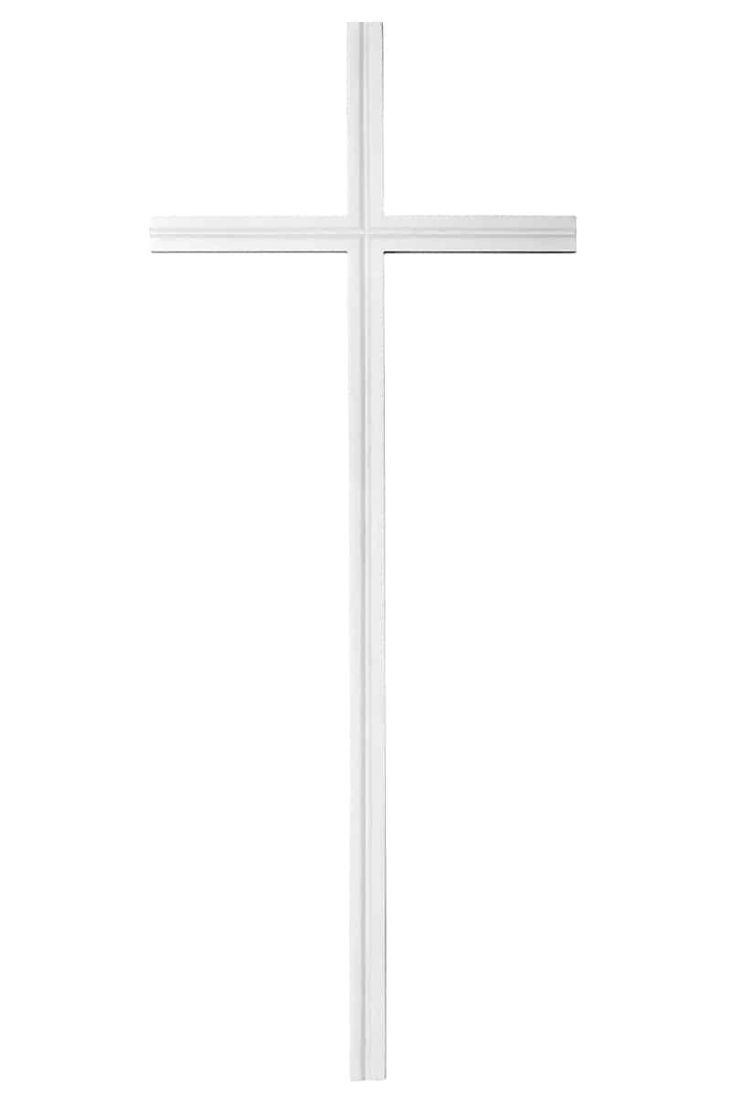 Pompes Funèbres LOIC - croix en bois laqué blanc sans christ