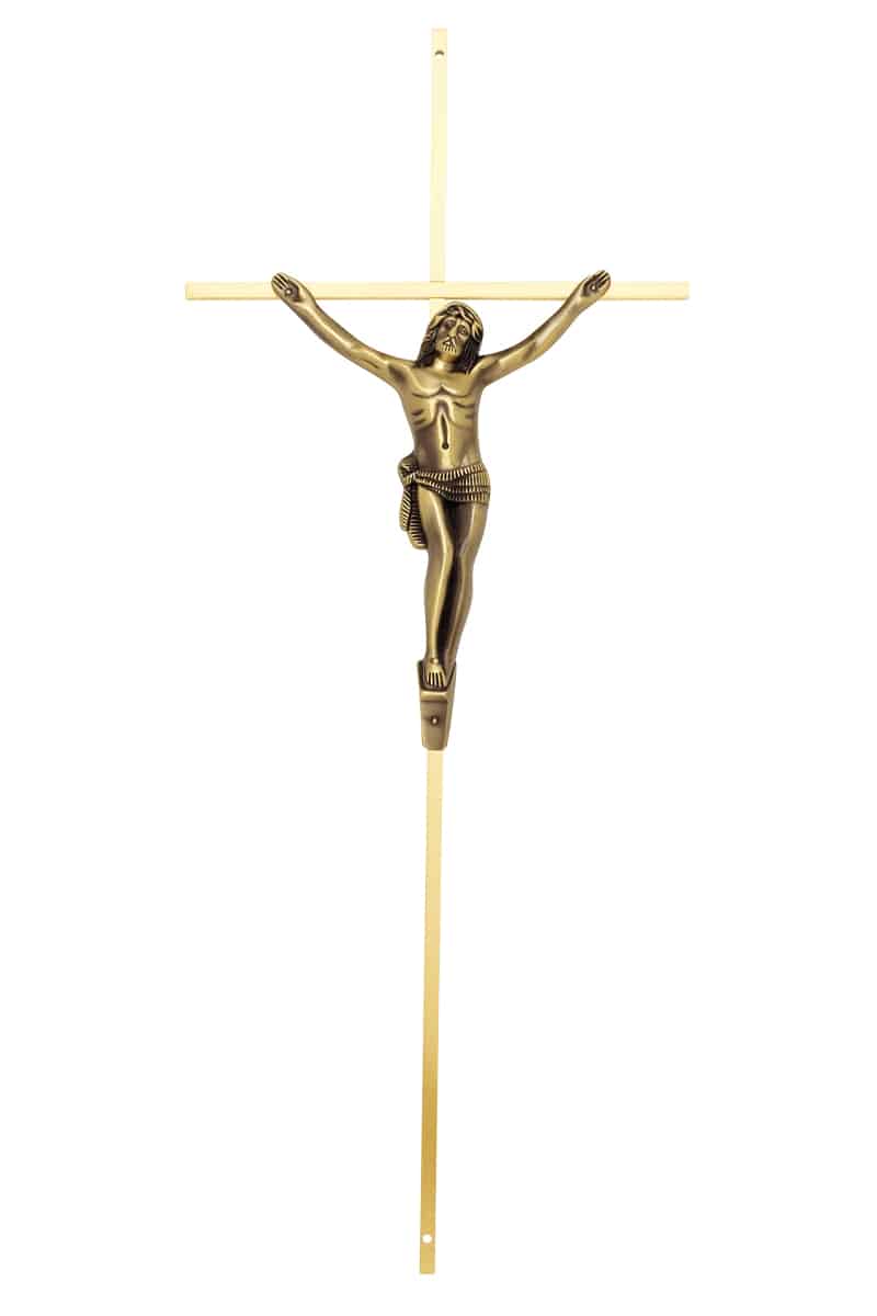 Croix avec christ vieux bronze proposé par les pompes funèbres loic