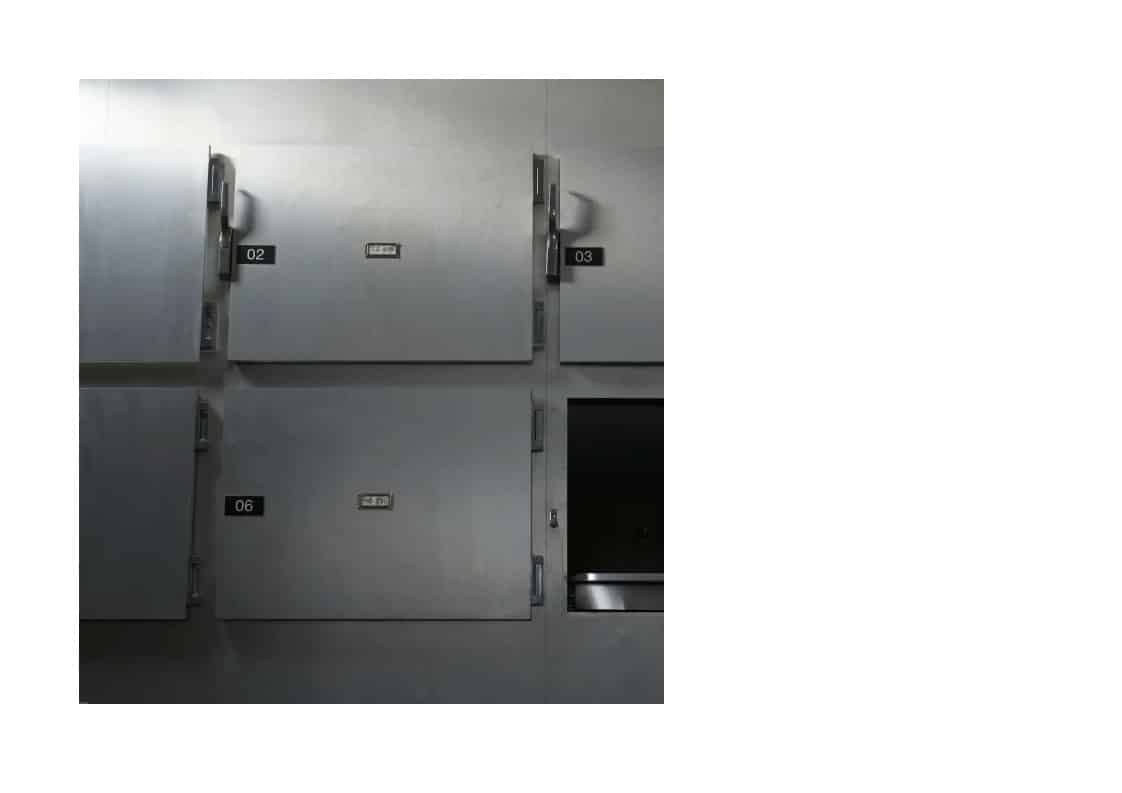 Case réfrigérée de morgue, chambre mortuaire, funérarium