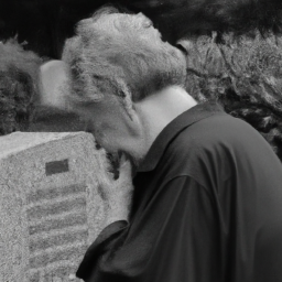 Gérer la tristesse lors d'un décès dans la famille, Image d'une personne se recueillant au cimetière, 
