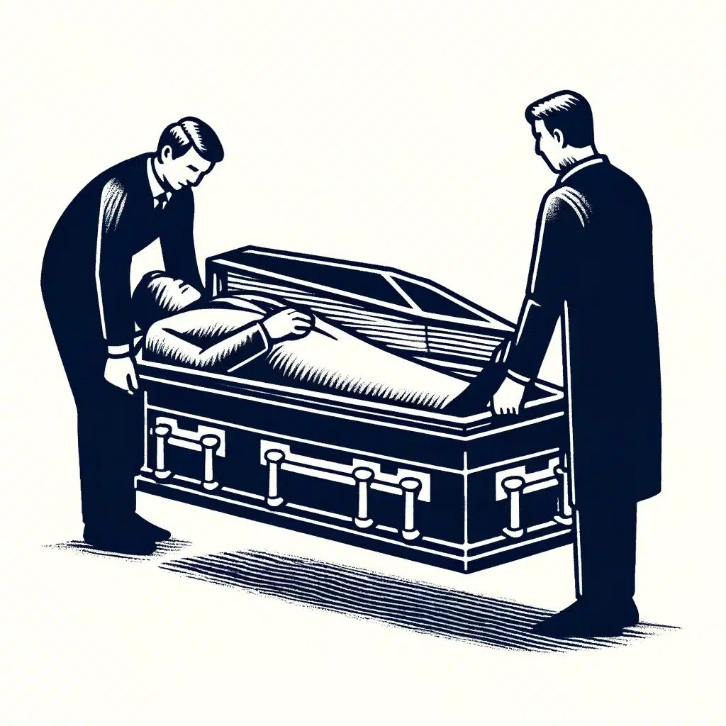 illustration représentant la mise en bière