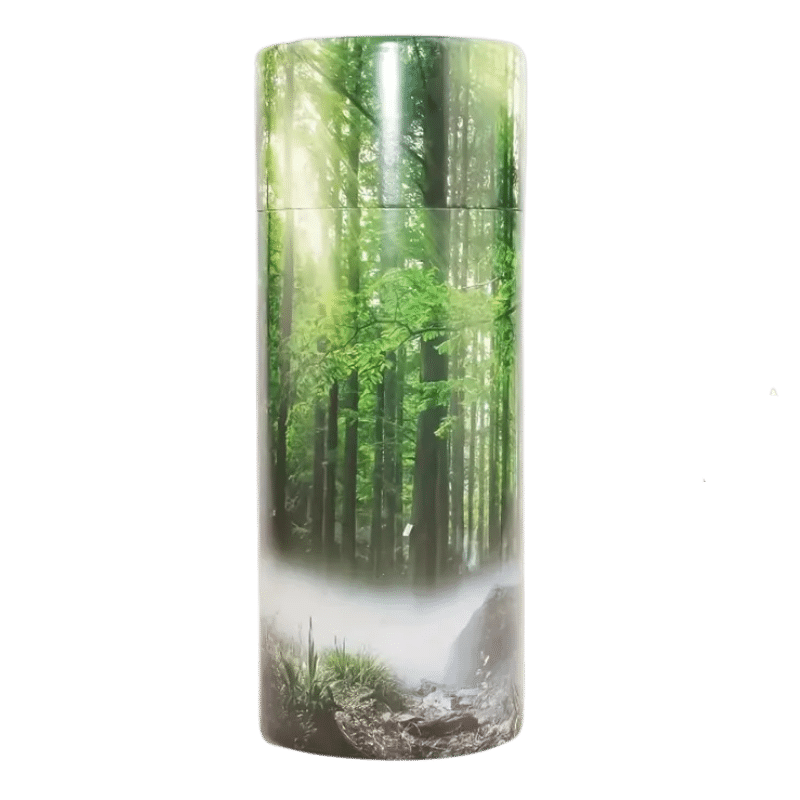 urnes cinéraire forêt proposer par les pompes funèbres LOIC