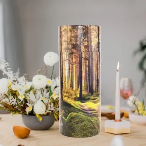 urnes cinéraire forêt proposer par les pompes funèbres LOIC